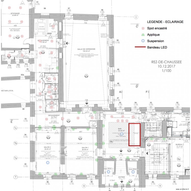 électicité 1ere étage. Plan de 0 pièce et 0 m2