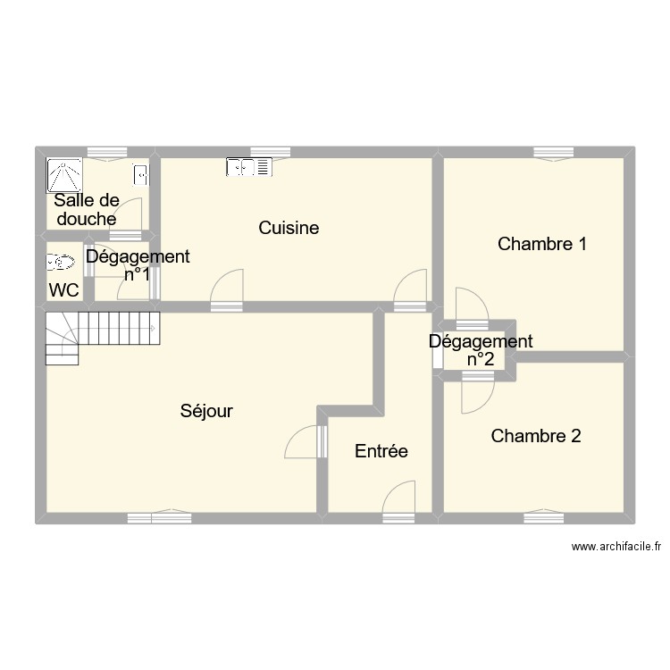 kaspr rdc. Plan de 9 pièces et 115 m2