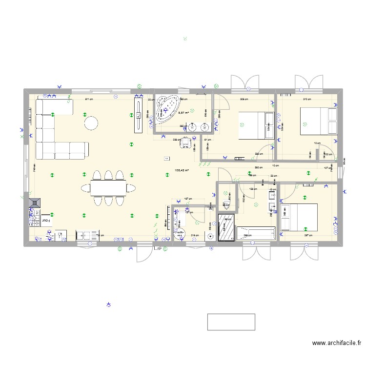 maison shema elec frantz. Plan de 2 pièces et 114 m2