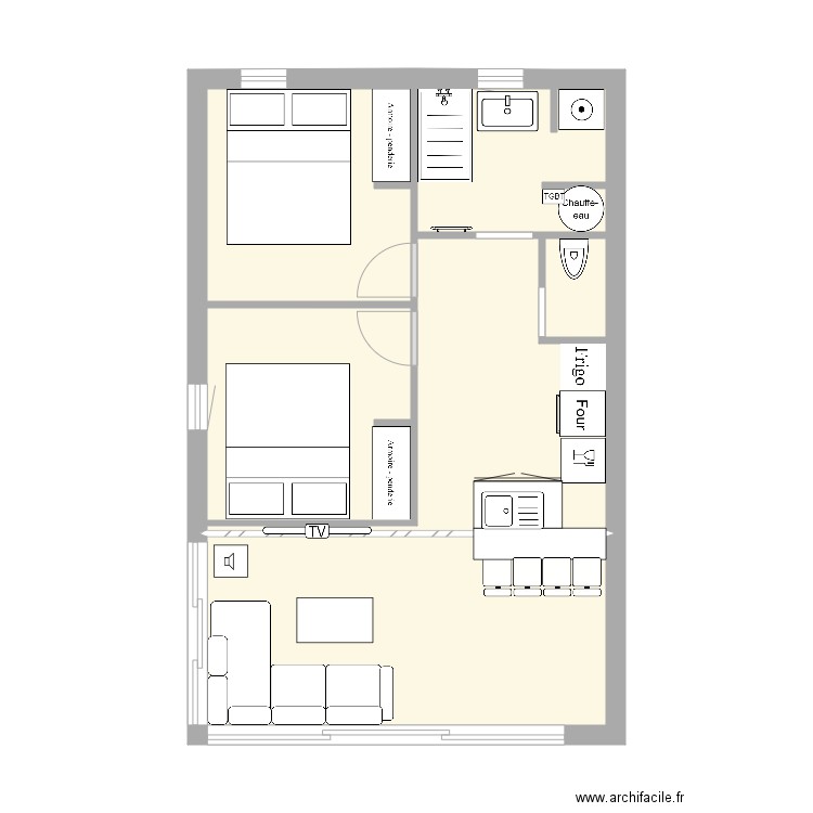 villa cap salon 2. Plan de 6 pièces et 40 m2