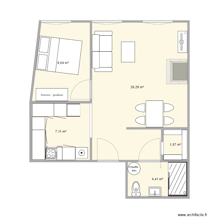 marsal. Plan de 5 pièces et 48 m2