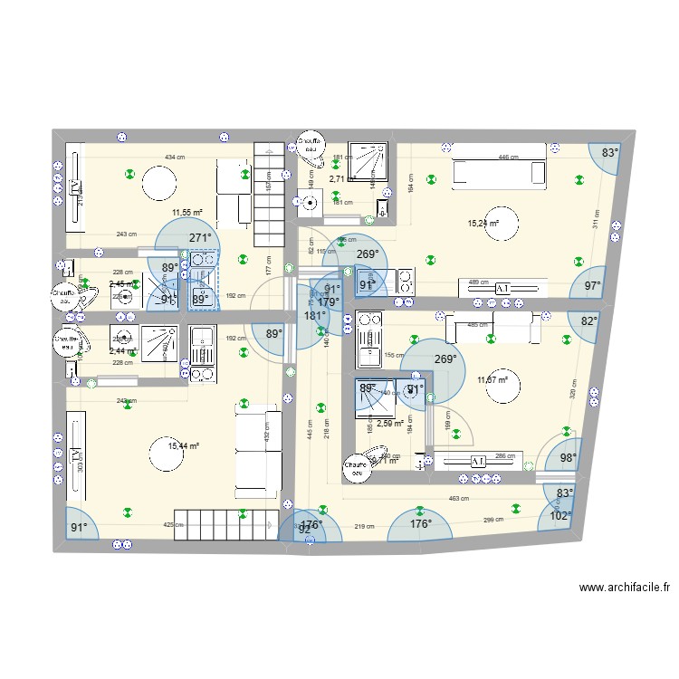 ST SOPHIE 2. Plan de 9 pièces et 74 m2