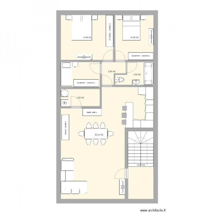 appart 1. Plan de 0 pièce et 0 m2