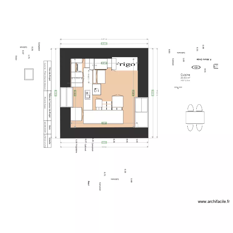 PLAN   CUISINE VUE DESSUS 66666. Plan de 