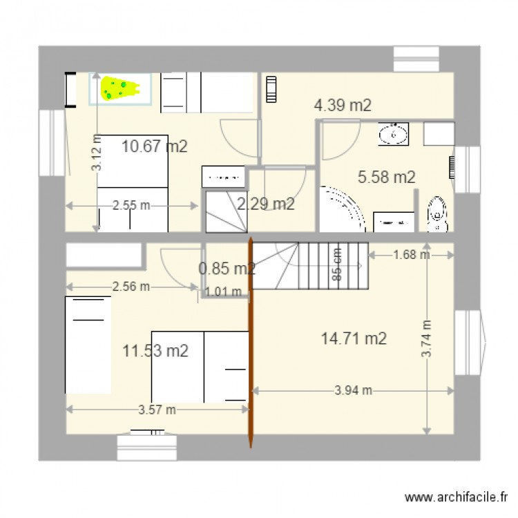 grange V25 1 er étage 6 déc. Plan de 0 pièce et 0 m2