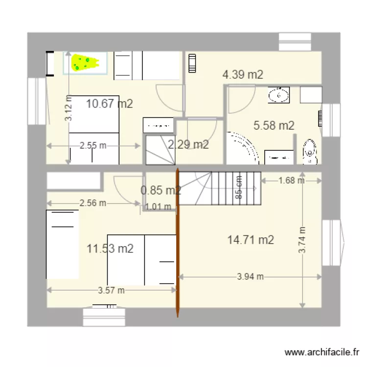 grange V25 1 er &eacute;tage 6 d&eacute;c. Plan de 