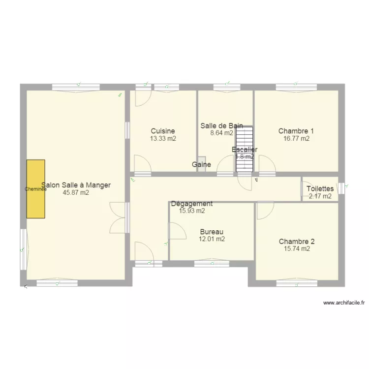 Rez de Chauss&eacute; Alarme. Plan de 