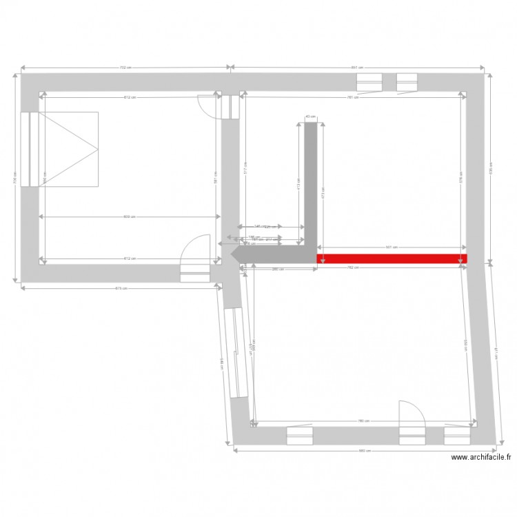 cotation exterieur. Plan de 5 pièces et 158 m2