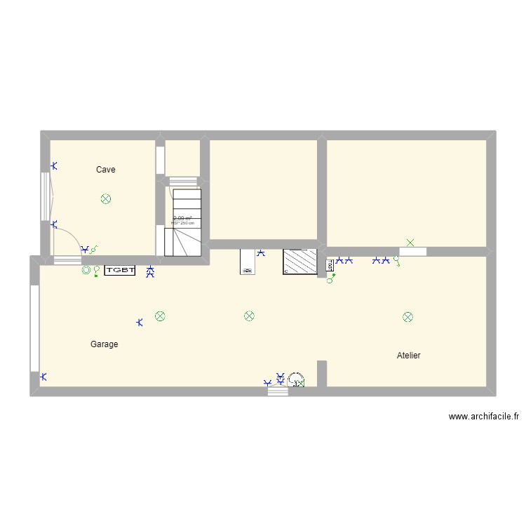 maison sam cave elect. Plan de 0 pièce et 0 m2