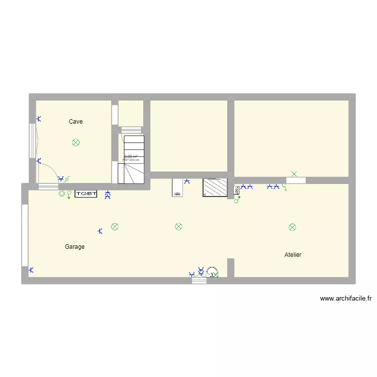 maison sam cave elect. Plan de 