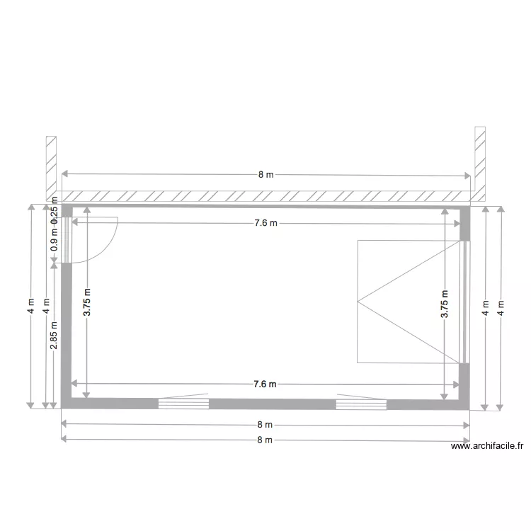 Garage  en extention . Plan de 