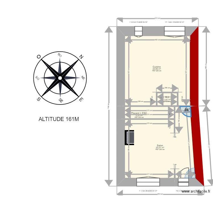 rouilles. Plan de 10 pièces et 106 m2