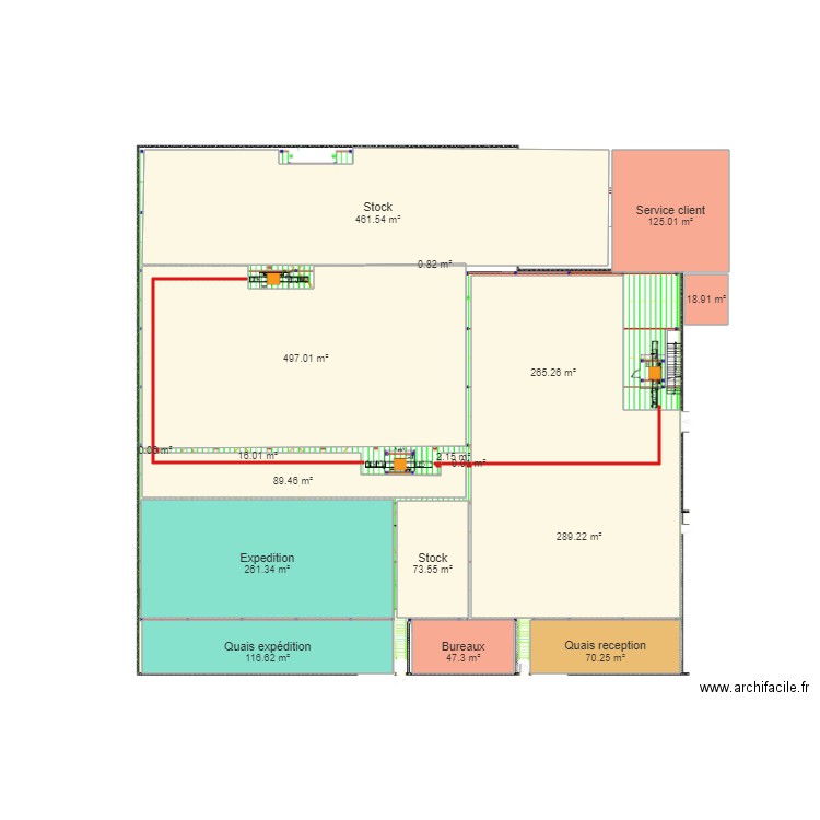 rdc 1 zone. Plan de 0 pièce et 0 m2