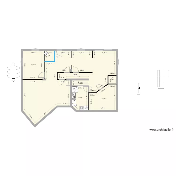 plan pied 2. Plan de 6  et 114 m²