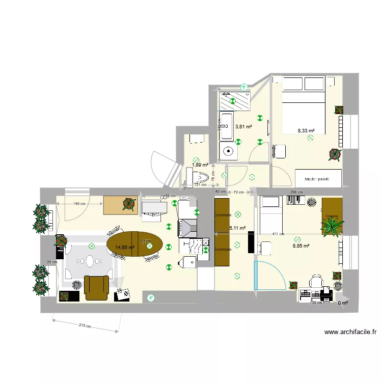 Dames quater. Plan de 