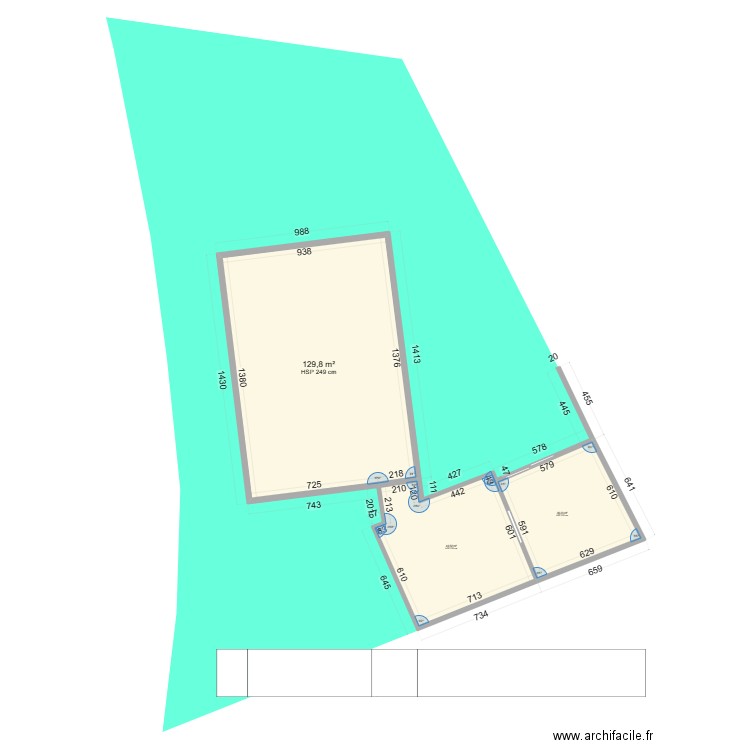 plan 20. Plan de 3 pièces et 216 m2