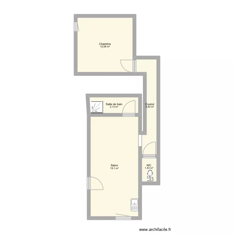 Appartement 2. Plan de 5 et 41 m² Appartement 2. Plan de 5 et 41 m²