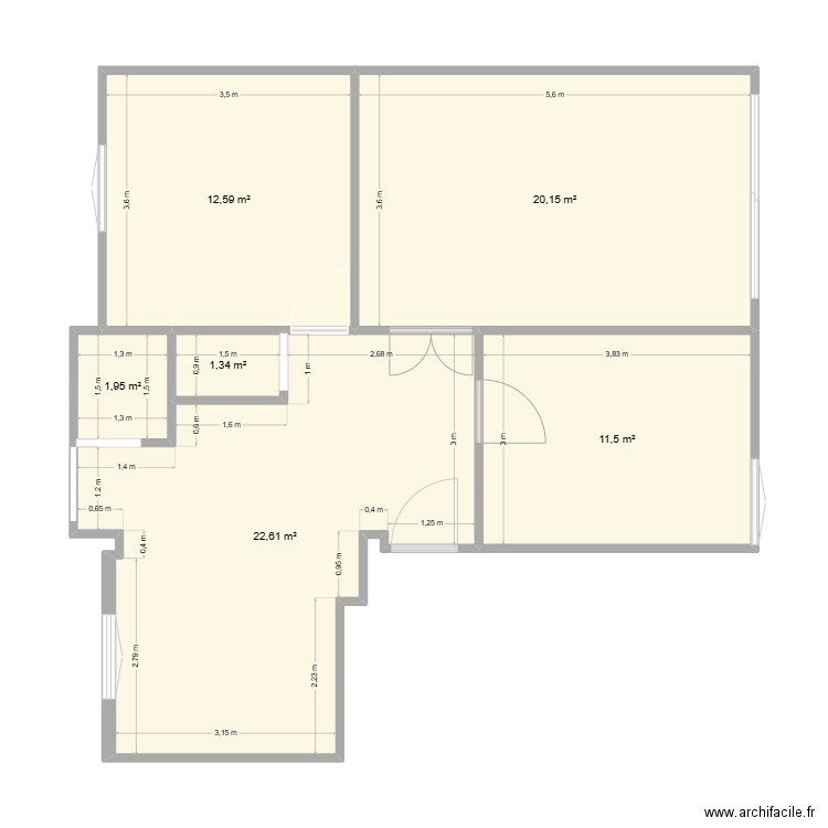 LSP Bouismail new. Plan de 6 pièces et 70 m2