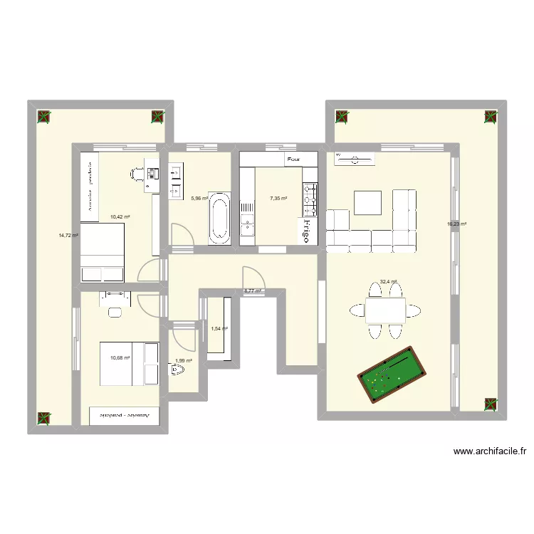 CACAFRE. Plan de 10  et 110 m²
