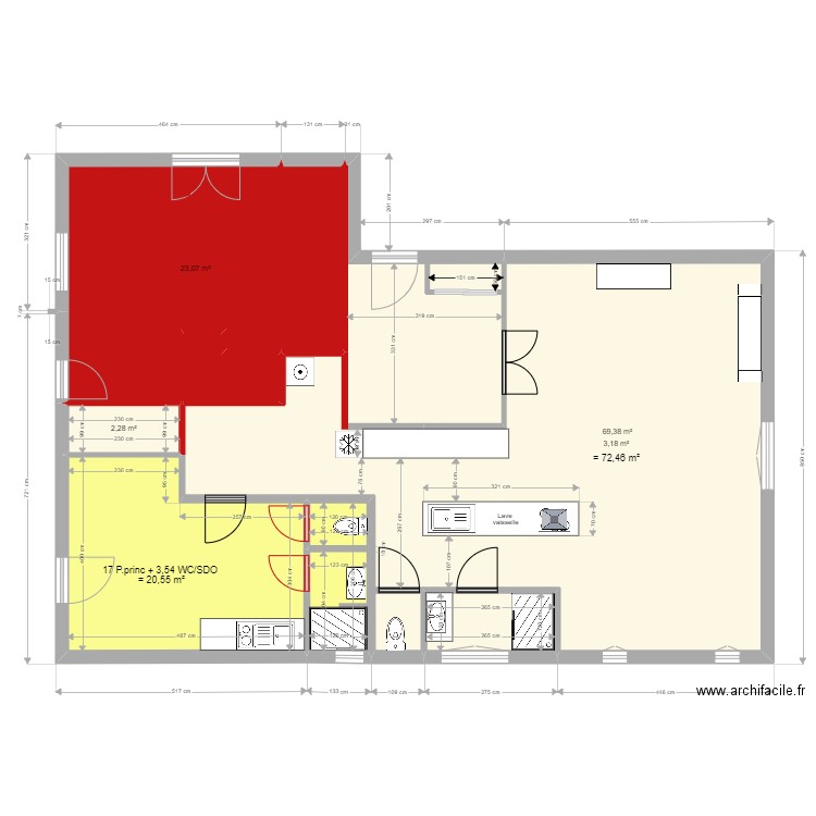                    Yvrac RDC PROJET 13 05 22 .. Plan de 7 pièces et 121 m2