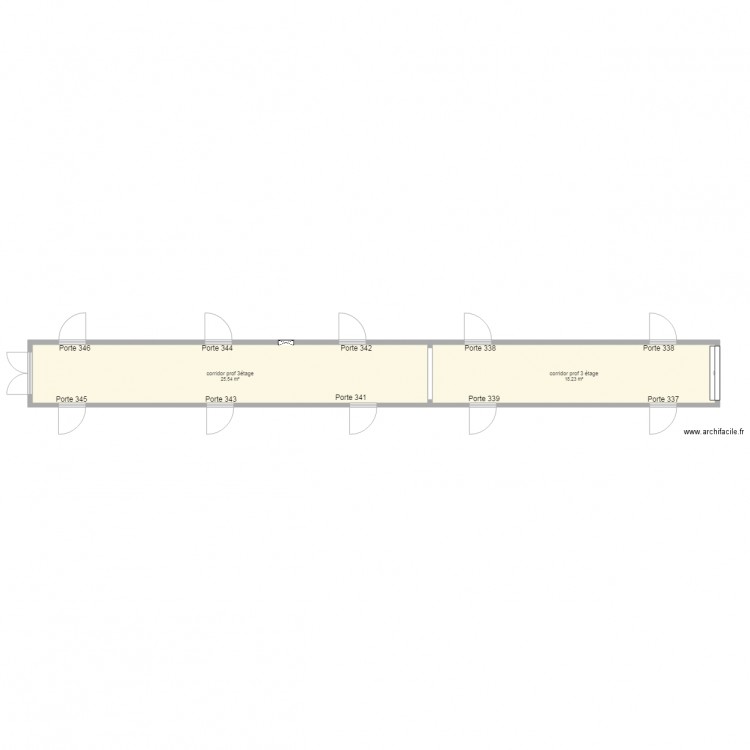 corridor prof 3 étage. Plan de 0 pièce et 0 m2