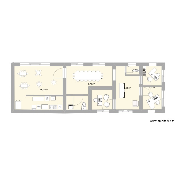 blogue administratif. Plan de 0 pièce et 0 m2