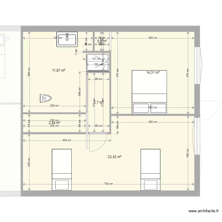 gite 2 eme posibilit&eacute;. Plan de 