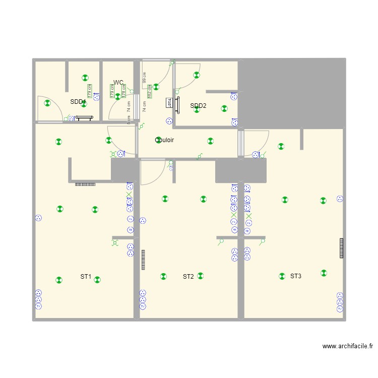 Val d'Isère 2. Plan de 11 pièces et 66 m2