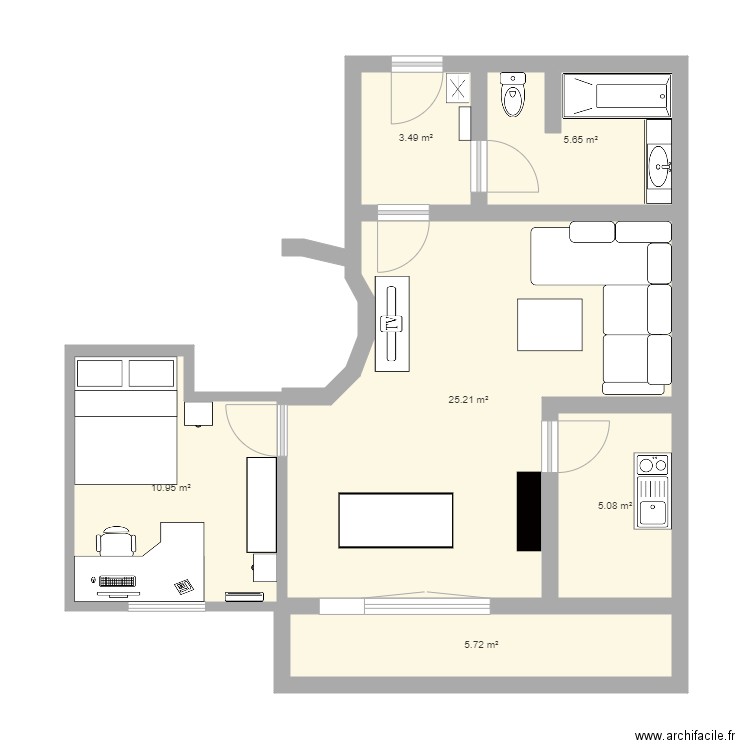 Appartement bordeaux. Plan de 0 pièce et 0 m2