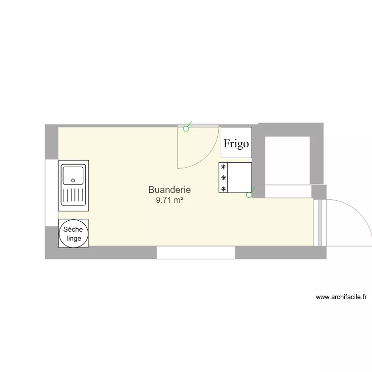 Buanderie 1. Plan de 