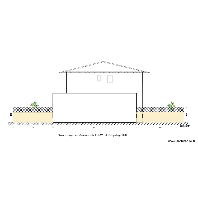 facade Nord. Plan de 