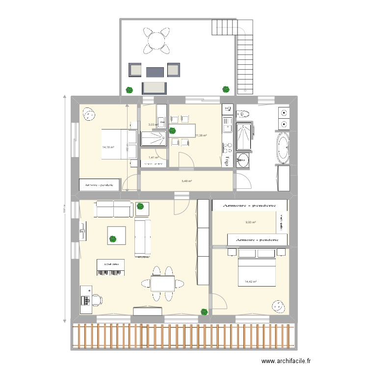 Appartement etage UMIA escalier interieur. Plan de 0 pièce et 0 m2