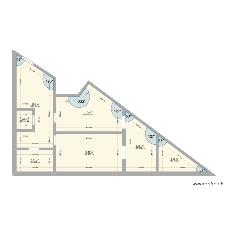 Jorge cámara. Plan de 7 pièces et 52 m2