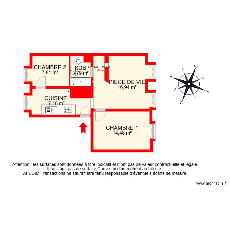 BI 7737 . Plan de 9 pièces et 55 m2