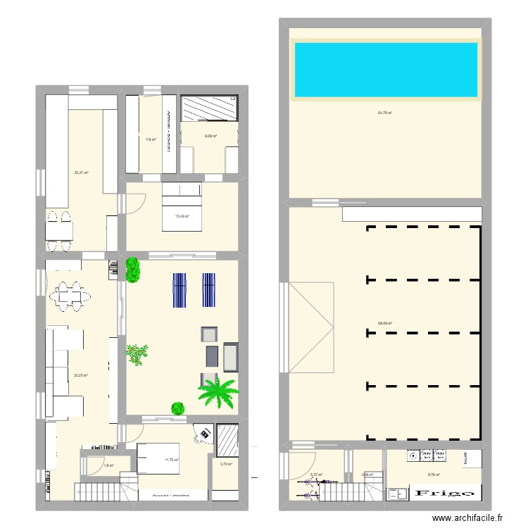 X QXCBYJ? . Plan de 18 pièces et 307 m2