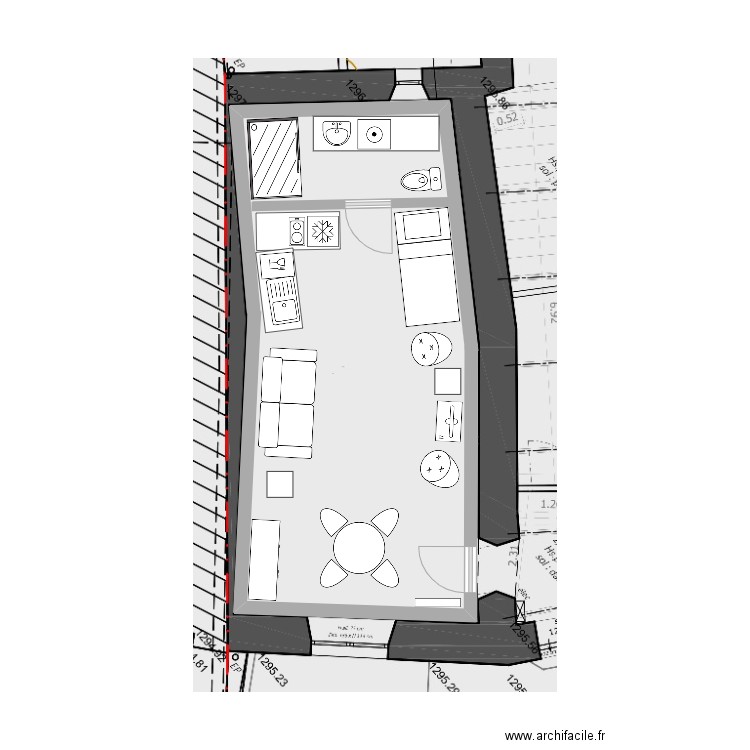 Studio - scénario 1. Plan de 0 pièce et 0 m2