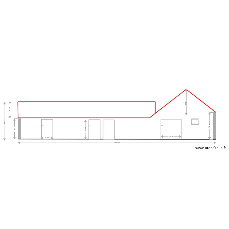 façade nord existante validée. Plan de 0 pièce et 0 m2