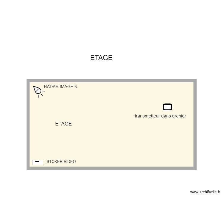 CONSTANT alarme étage. Plan de 1 pièce et 18 m2