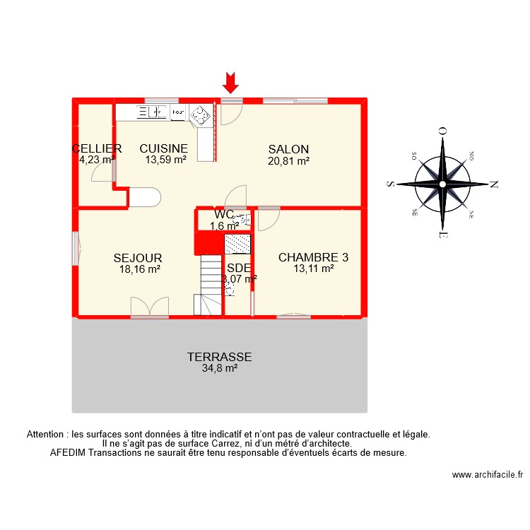 BI 9465 RDC PASCAL. Plan de 12 pièces et 115 m2