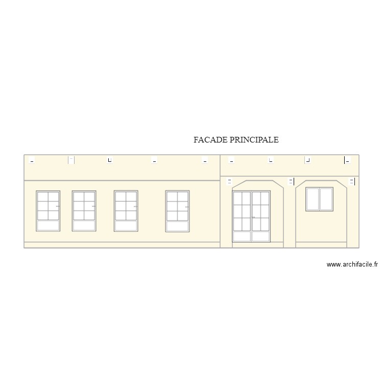 FACADE VILLA . Plan de 9 pièces et 54 m2