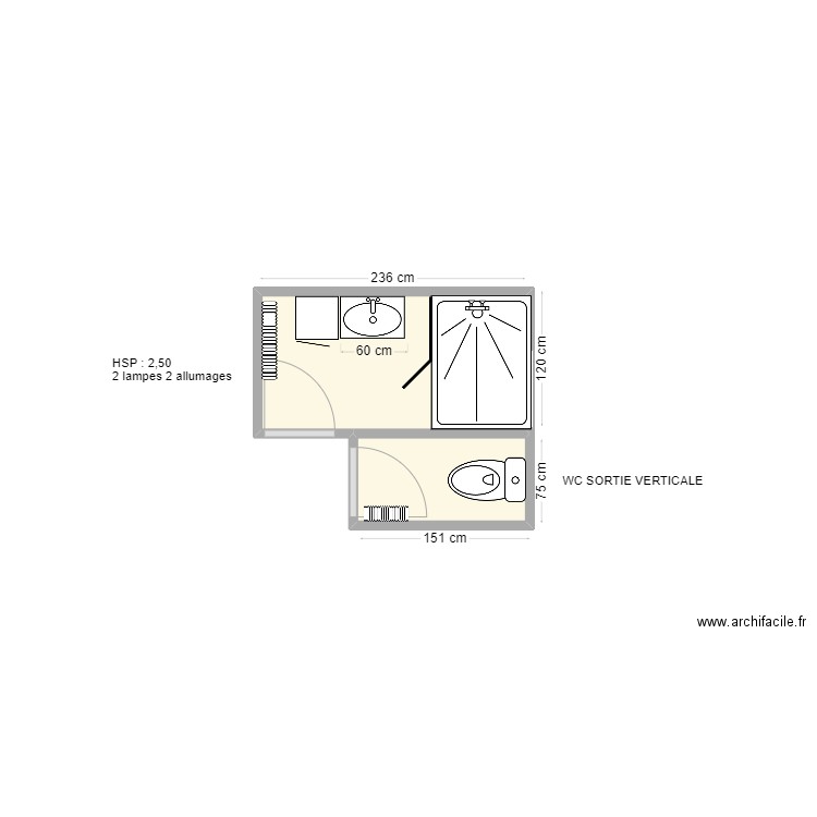 SCI RONBINAUD . Plan de 2 pièces et 4 m2