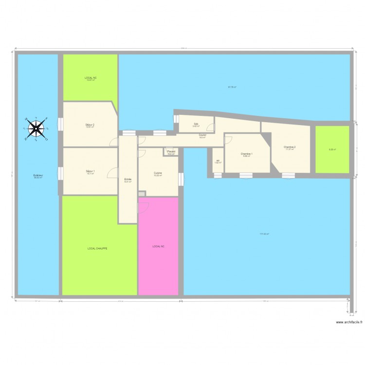 etage1 . Plan de 20 pièces et 434 m2