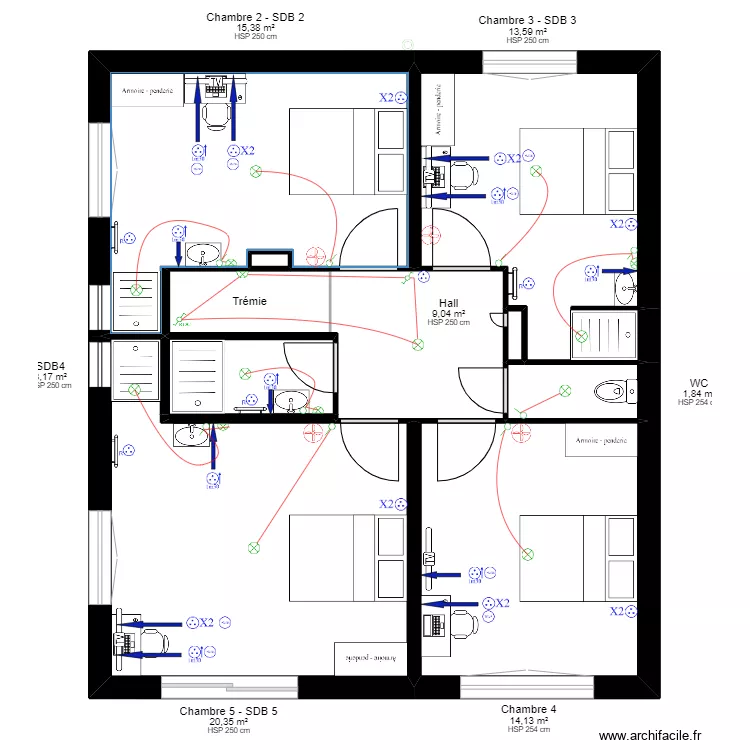 Plan LAMY RENOVATION V4 avec meubles. Plan de Plan LAMY RENOVATION V4 avec meubles. Plan de
