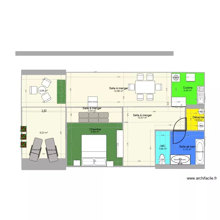 Fontana B. Plan de 10 Pièces et 67 m²