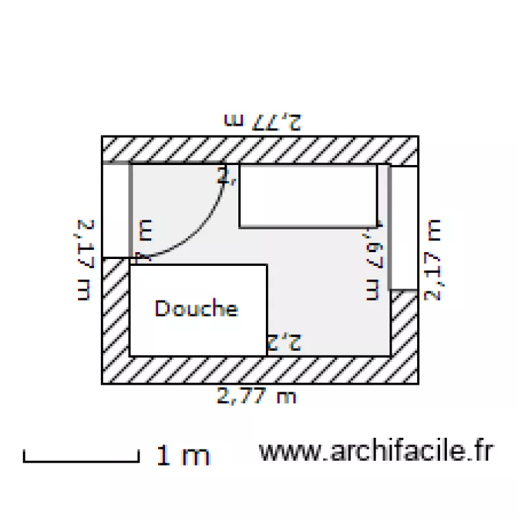 salle de bain. Plan de 