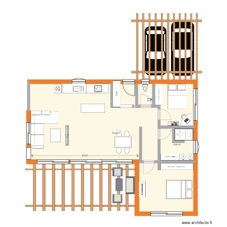 Maison créole. Plan de 0 pièce et 0 m2