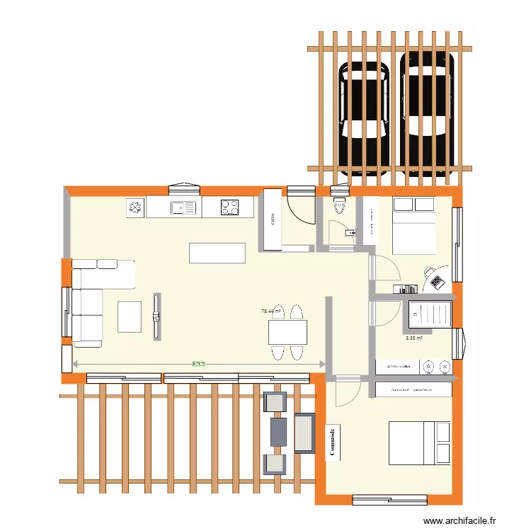 Maison cr&eacute;ole. Plan de 