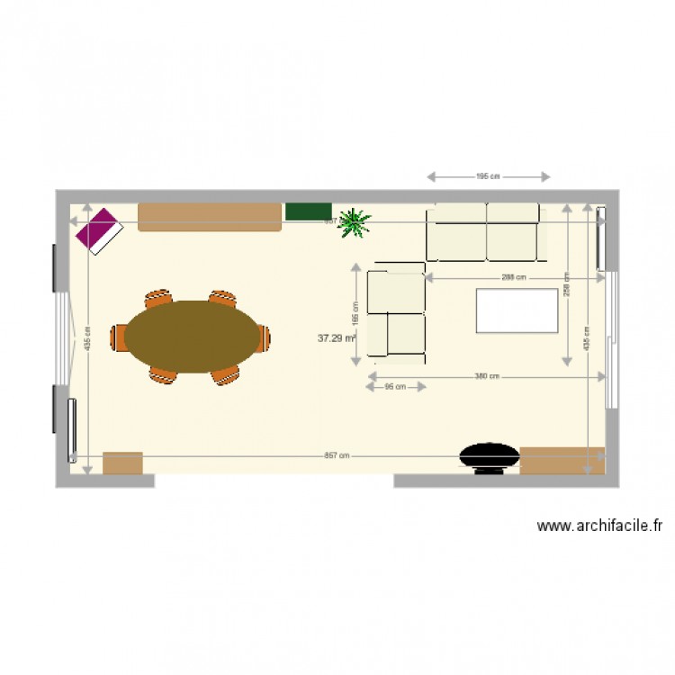 Salon séjour Kanfen style 2018. Plan de 0 pièce et 0 m2