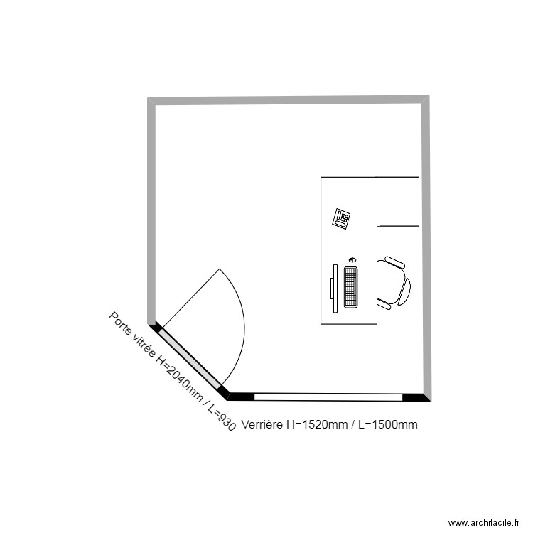 cloison bureau espace interim. Plan de 0 pièce et 0 m2