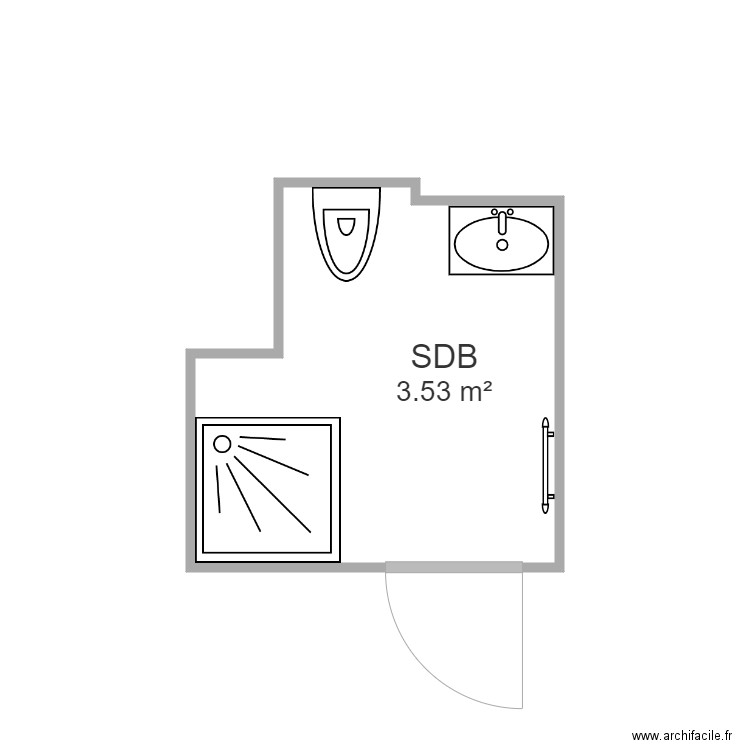 Menga Projet. Plan de 1 pièce et 4 m2